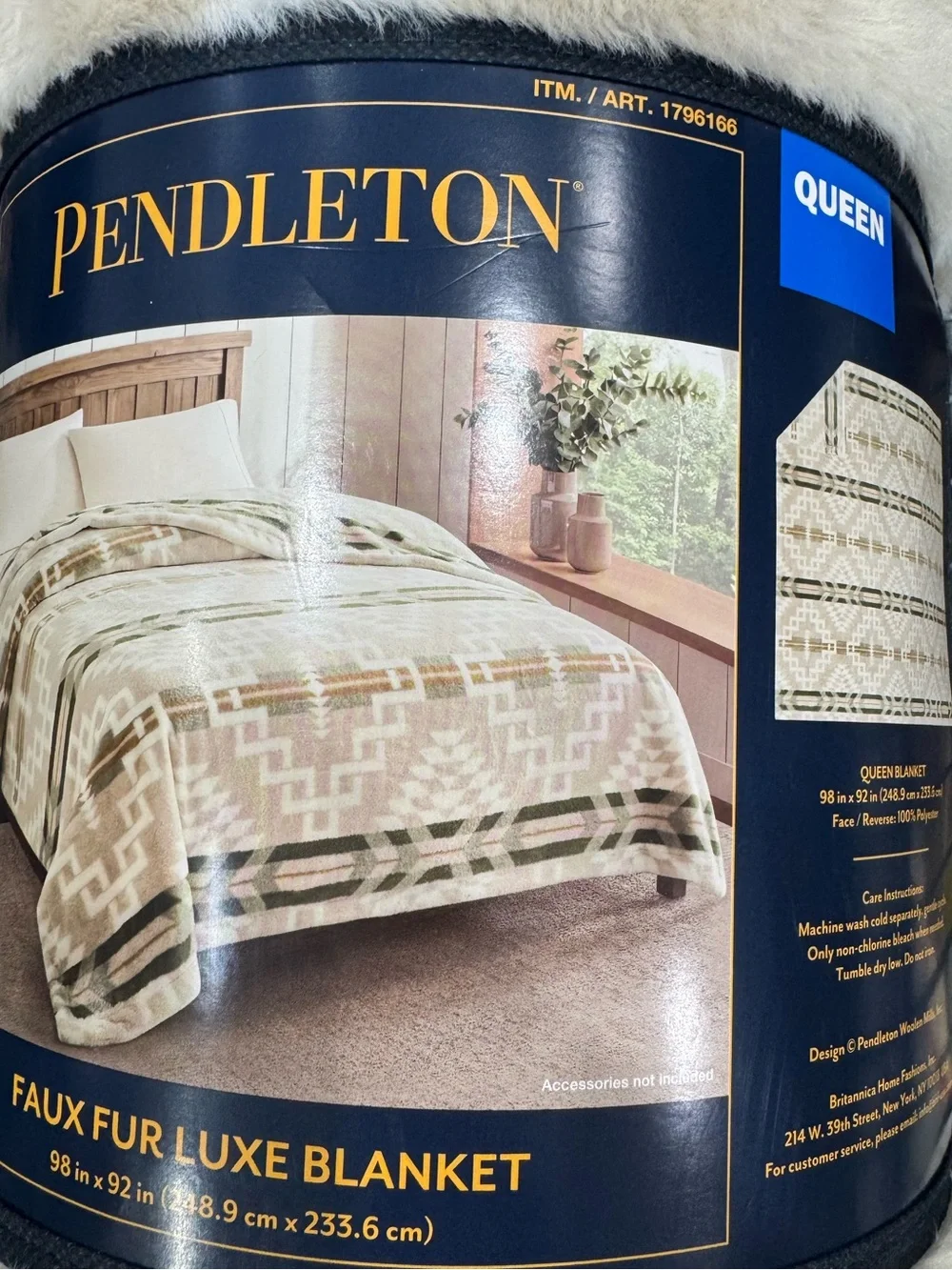 NEW Pendleton Faux Fur Soft Luxe Blanket Queen Zamia 98x92